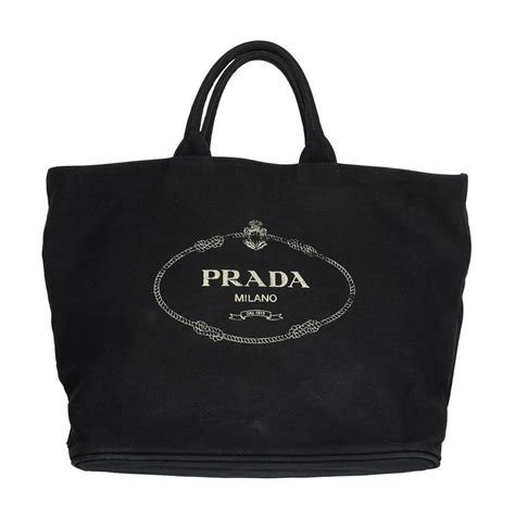 prada canvas tote large|Prada fabric tote price.